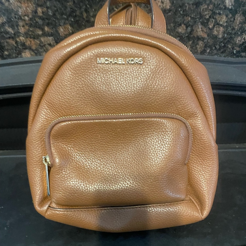 Michael Kors Tan Leather Mini Backpack